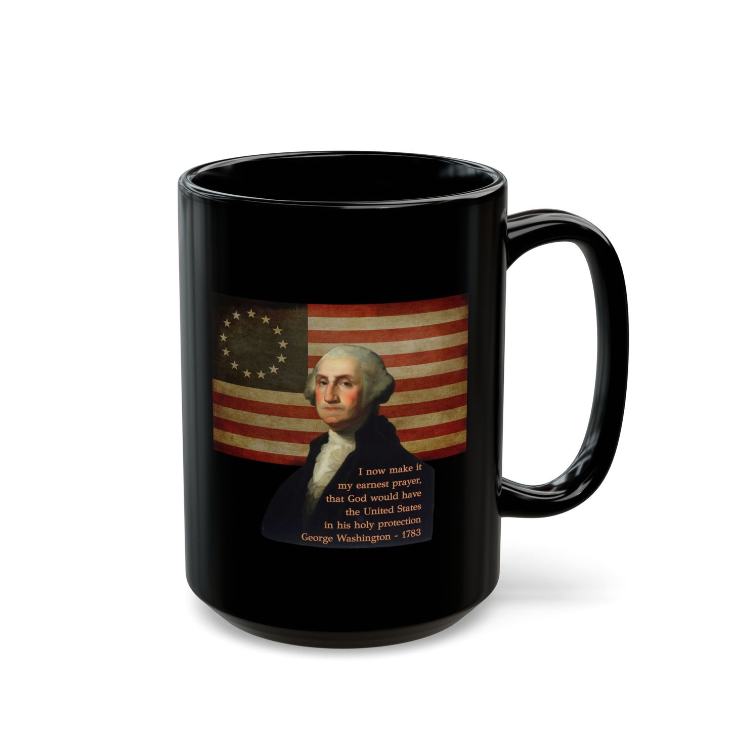 Washington's Earnest Prayer Black Mug by theGreenDragonTavern.shop