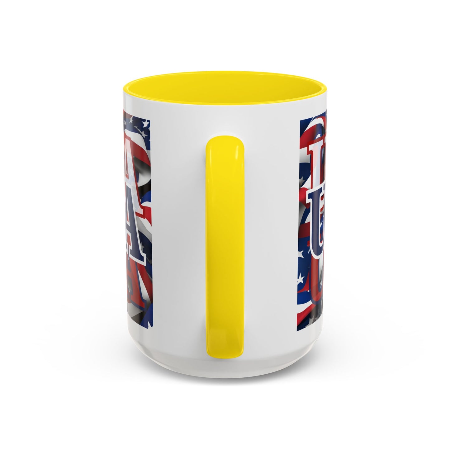 USA Blue font Center Patriot White Accent Mug by theGreenDragonTavern.shop