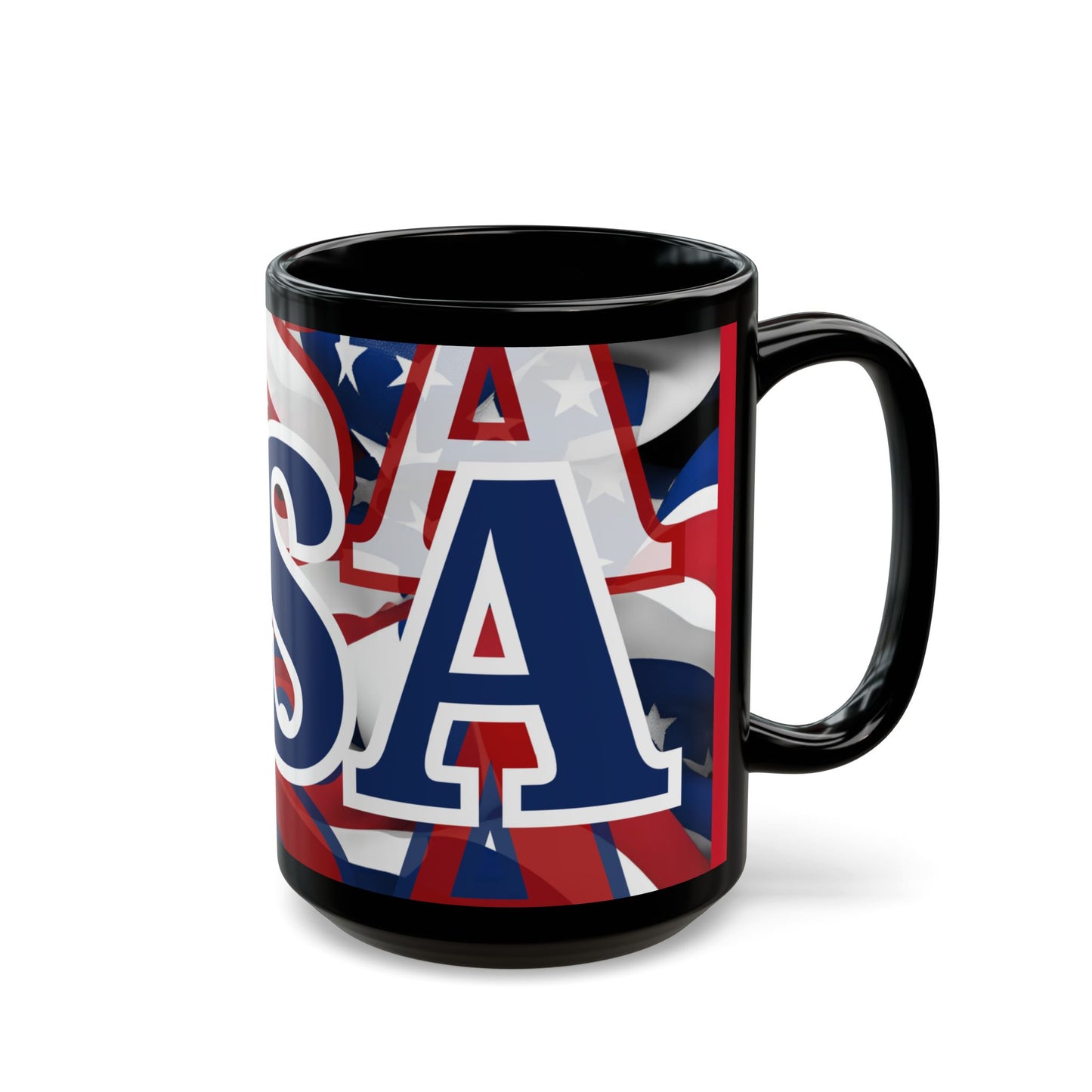 USA! USA! USA Blue font Patriot Red Mug by theGreenDragonTavern.shop