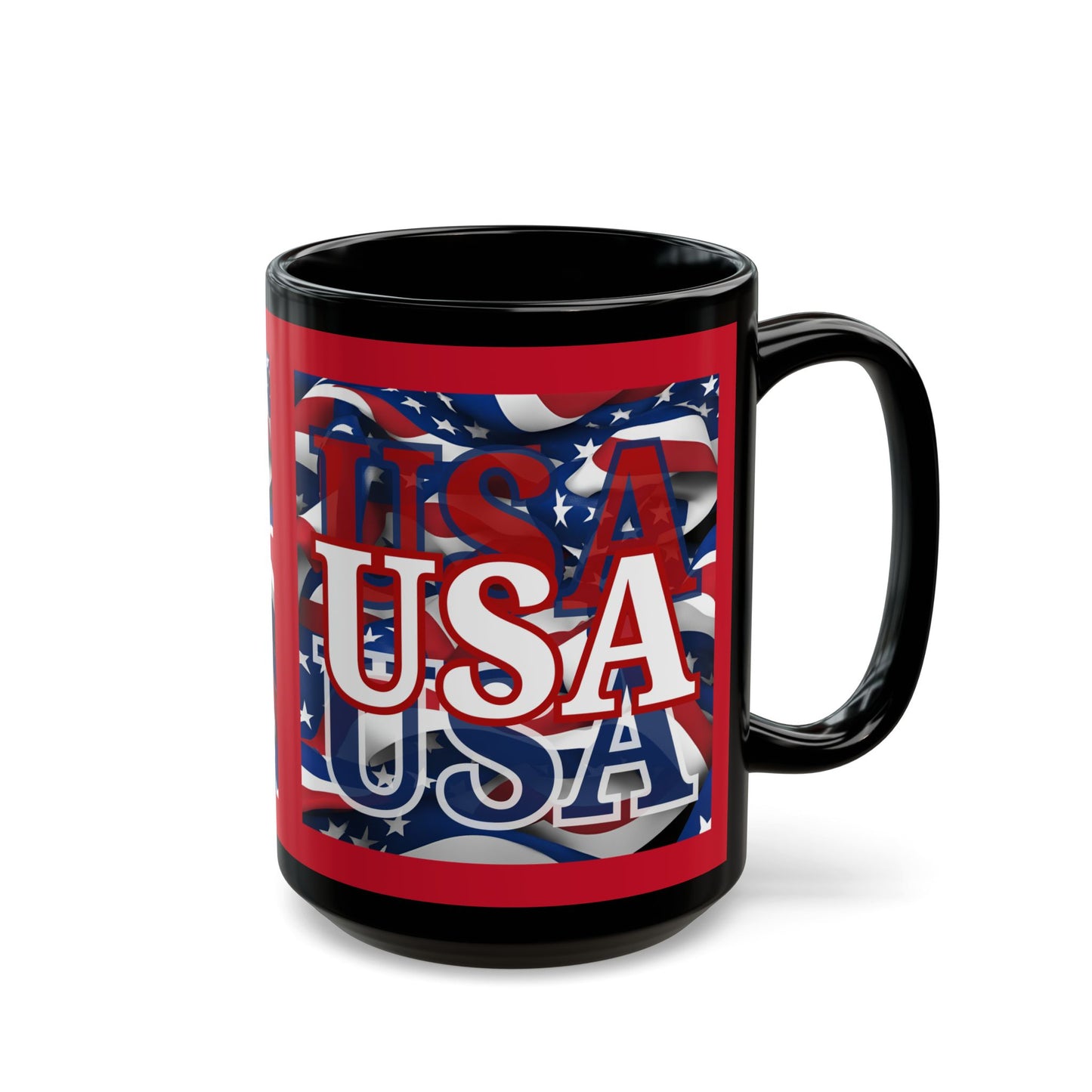 USA White font Center Patriot Red Mug by theGreenDragonTavern.shop