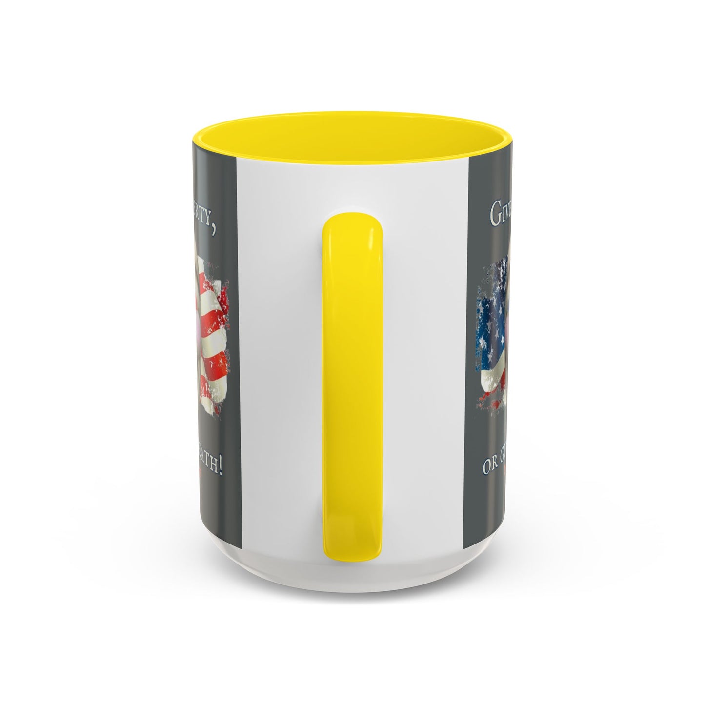 Vendetta, "Give me liberty, or give me death!" Grey Accent Mug by theGreenDragonTavern.shop