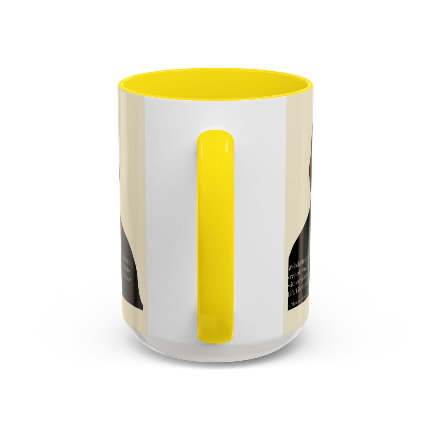 We hold these truths to be self-evident Parchment Yellow Accent Mug by theGreenDragonTavern.shop