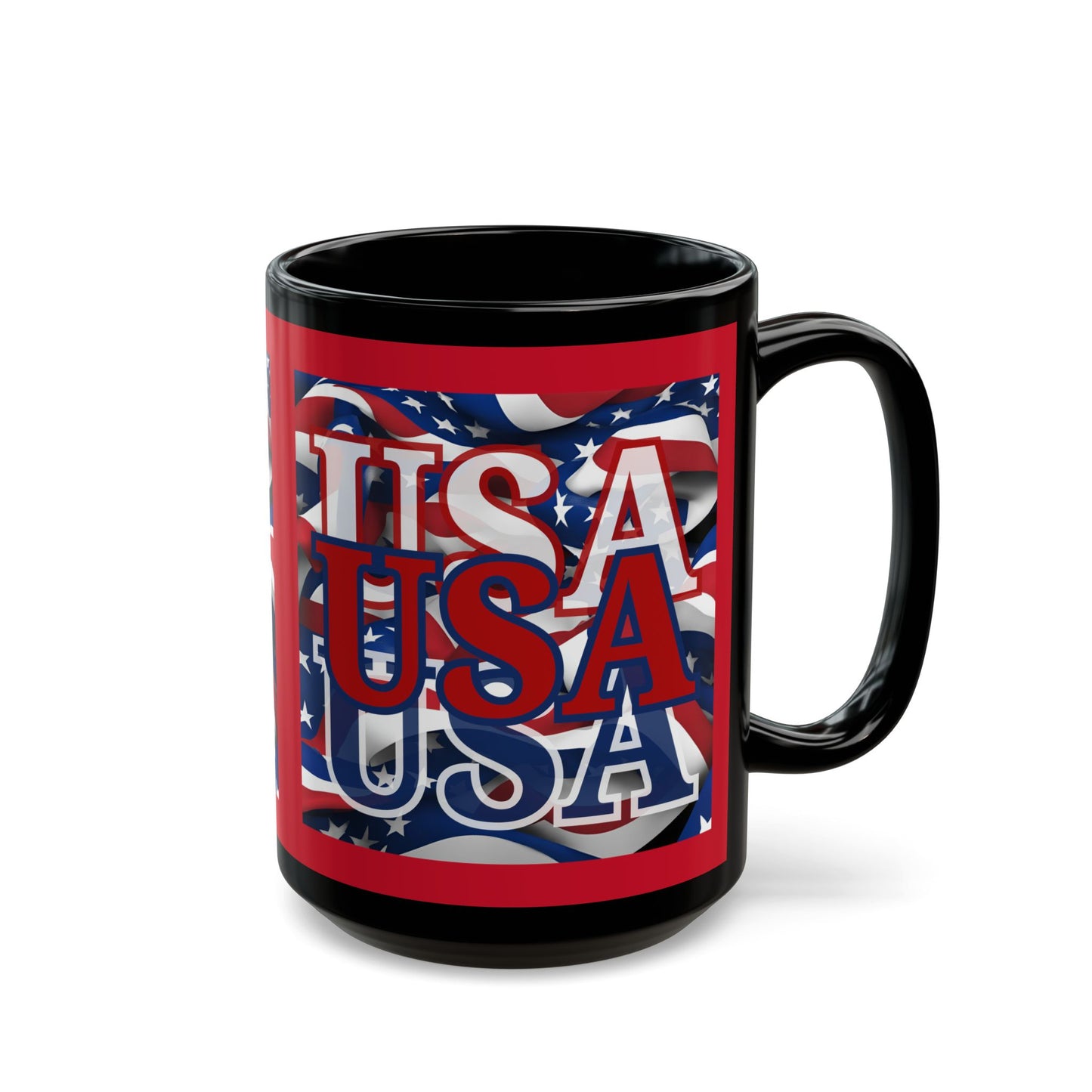 USA Red font Center Patriot Red Mug by theGreenDragonTavern.shop