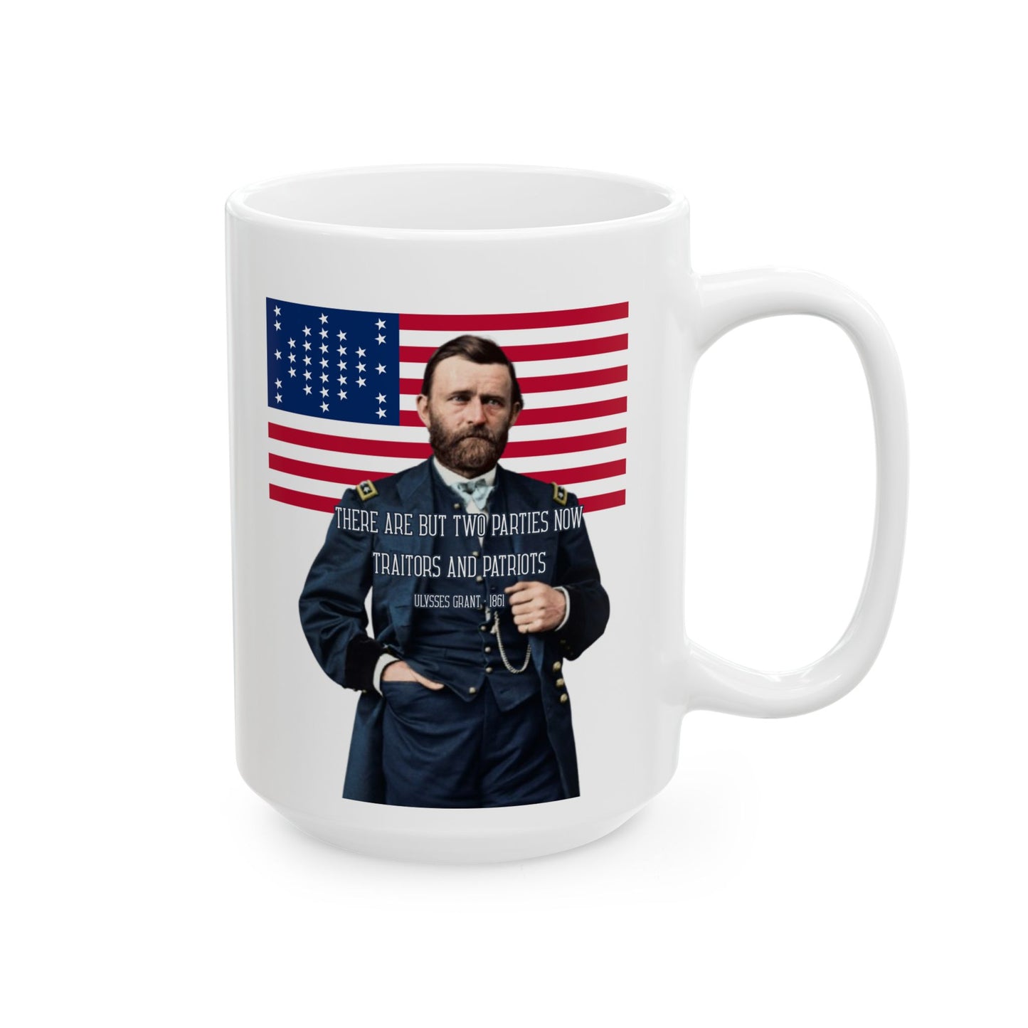 "Traitors and Patriots" Ulysses Grant White Mug by theGreenDragonTavern.shop