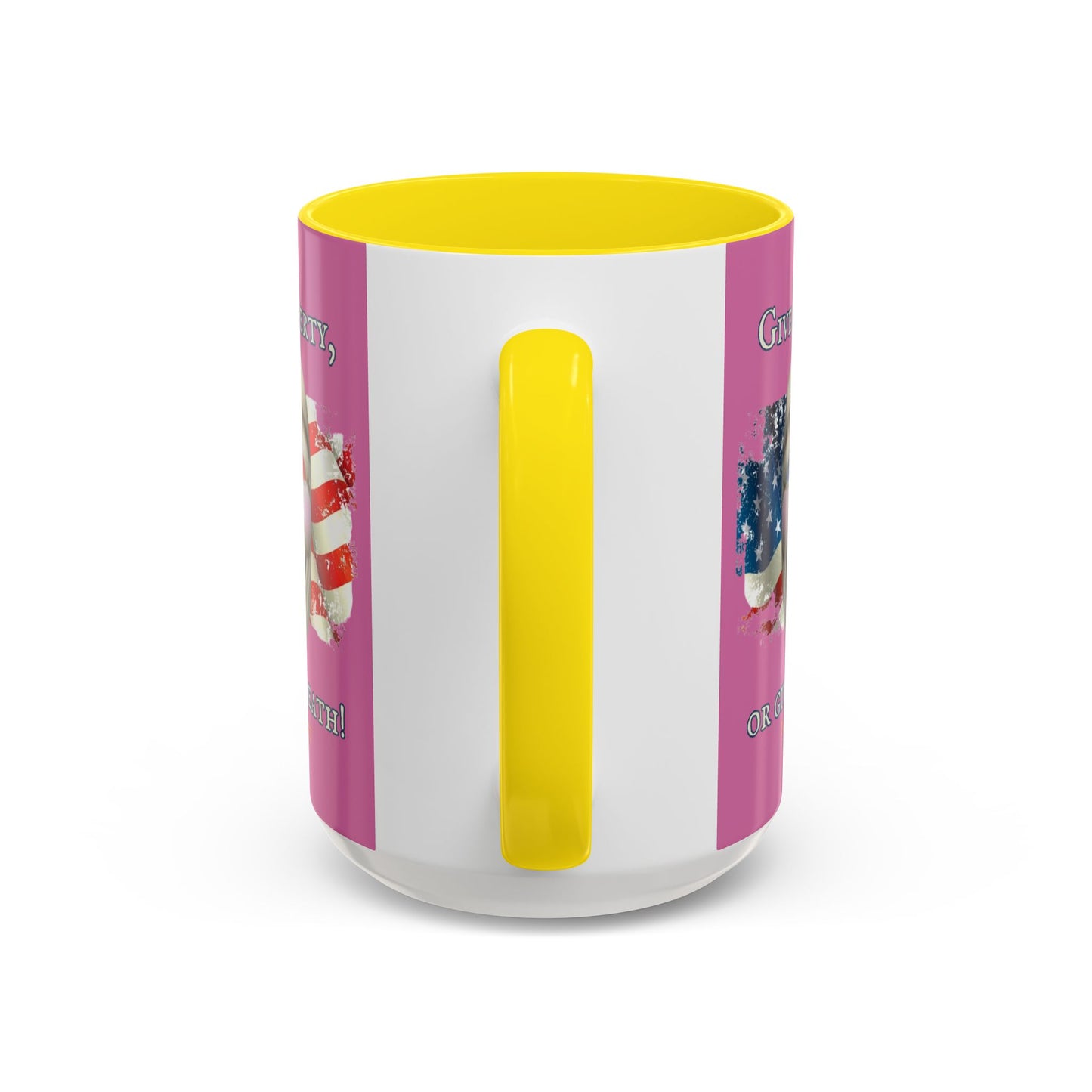Vendetta, "Give me liberty, or give me death!" Pink Accent Mug by theGreenDragonTavern.shop