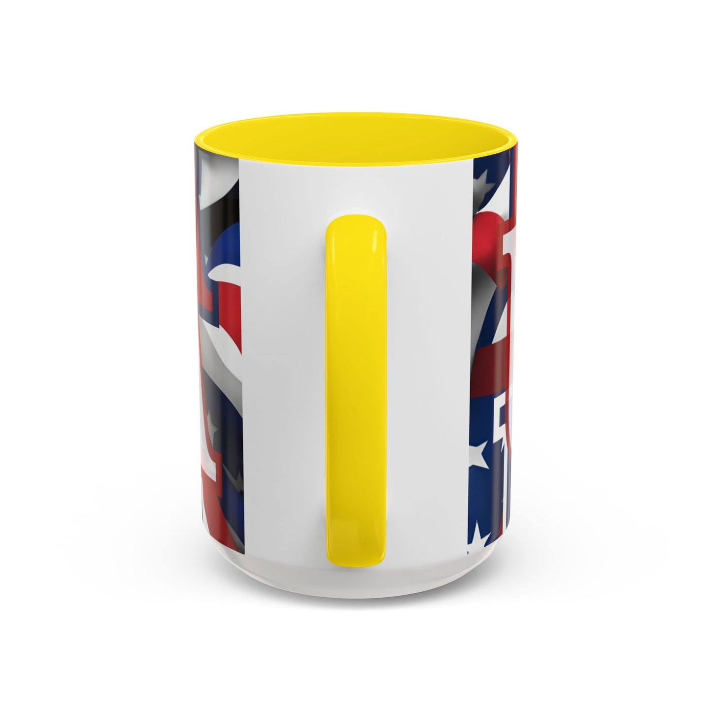 USA! USA! USA White font Patriot Blue Accent Mug by theGreenDragonTavern.shop