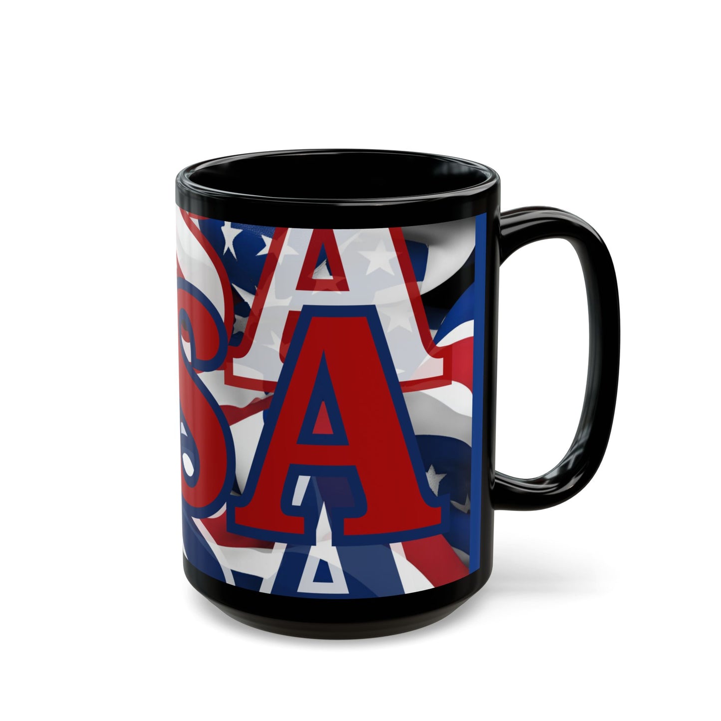 USA! USA! USA Red font Patriot Blue Mug by theGreenDragonTavern.shop