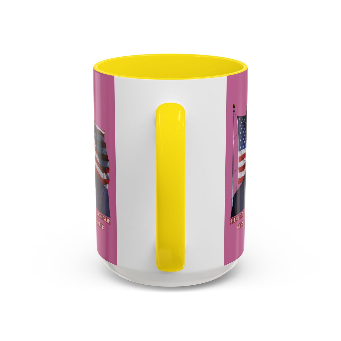Charlie Kirk, Healthy Debate Pink Accent Mug by theGreenDragonTavern.shop