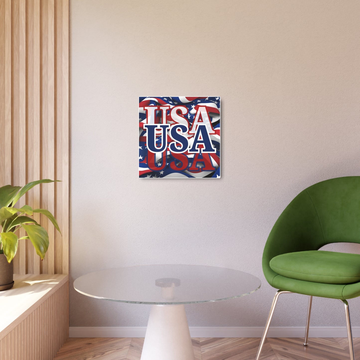 USA! USA! USA Blue Center Metal Art Sign by theGreenDragonTavern.shop