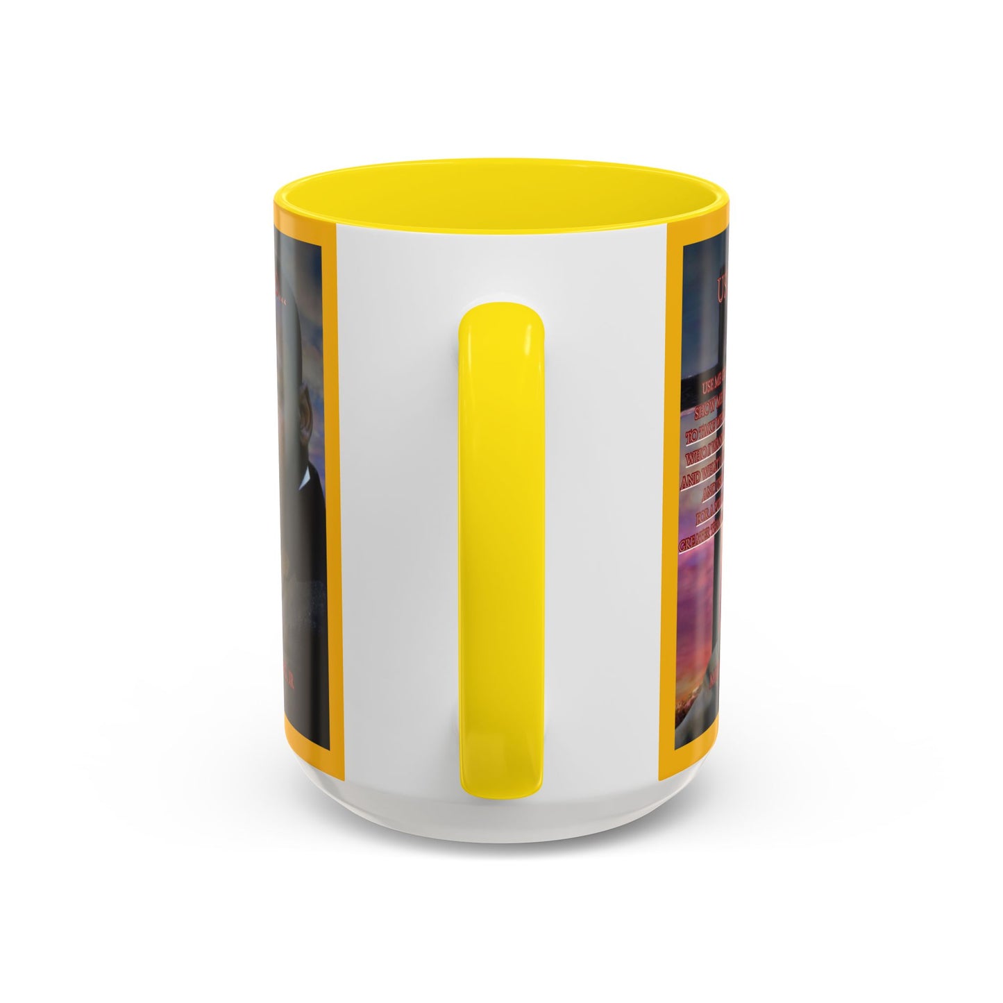 Use Me God, MLK Jr Yellow Accent Mug by theGreenDragonTavern.shop