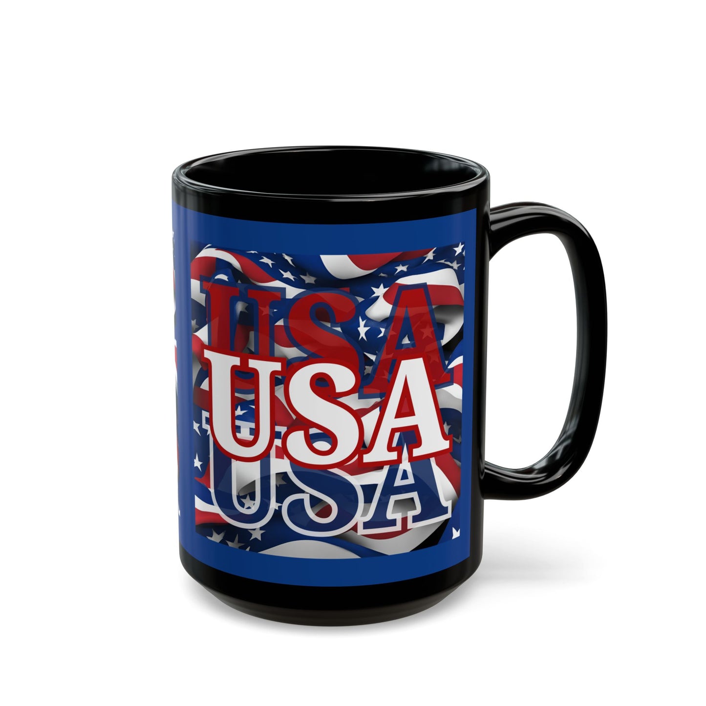 USA White font Center Patriot Blue Mug by theGreenDragonTavern.shop