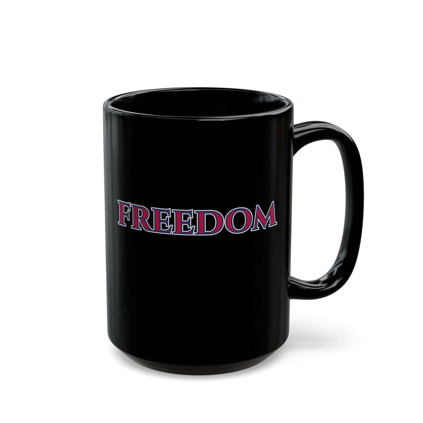 Freedom, Red font, Black Mug by theGreenDragonTavern.shop
