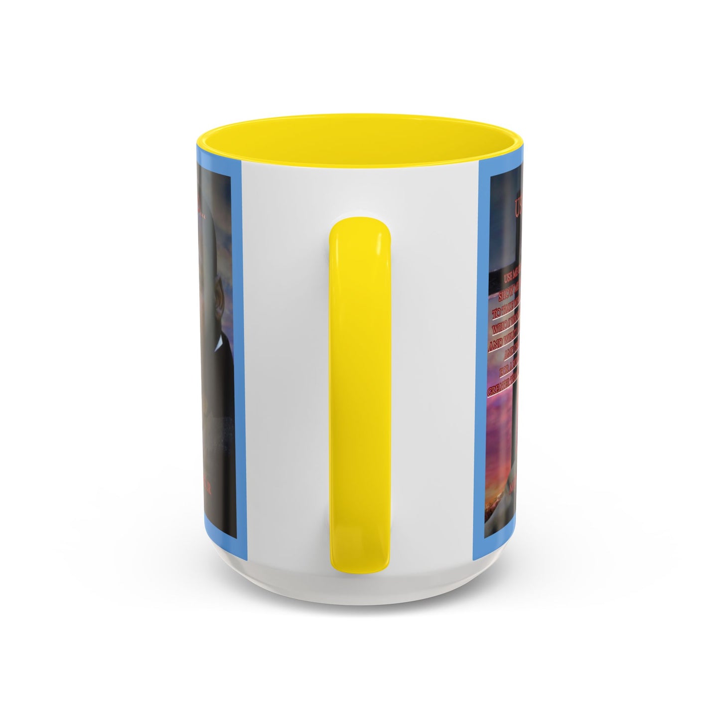 Use Me God, MLK Jr Blue Accent Mug by theGreenDragonTavern.shop