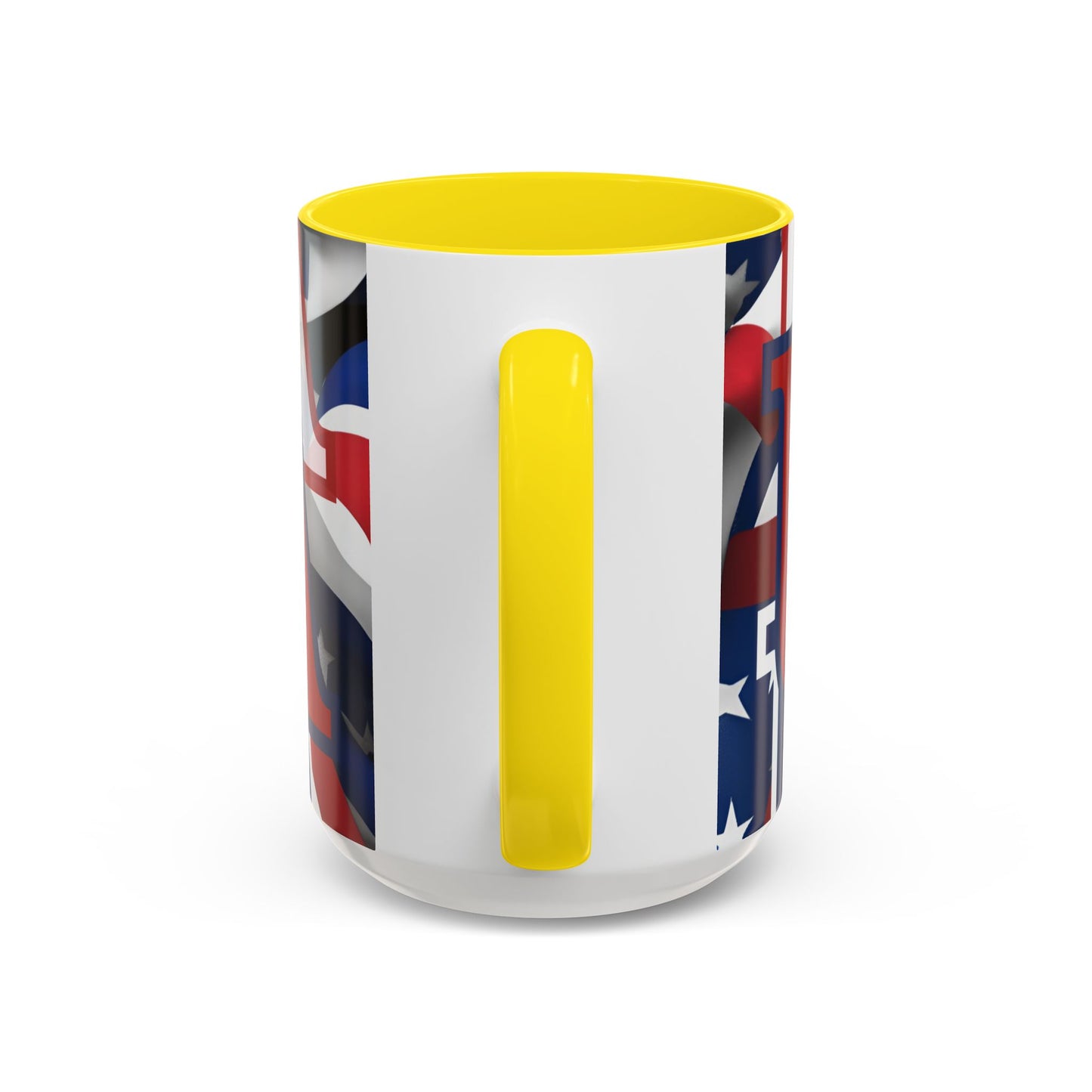 USA! USA! USA Red font Patriot Blue Accent Mug by theGreenDragonTavern.shop