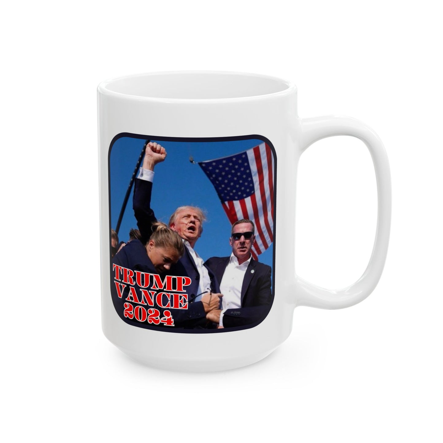 Trump and Vance 2024 White Mug by theGreenDragonTavern.shop