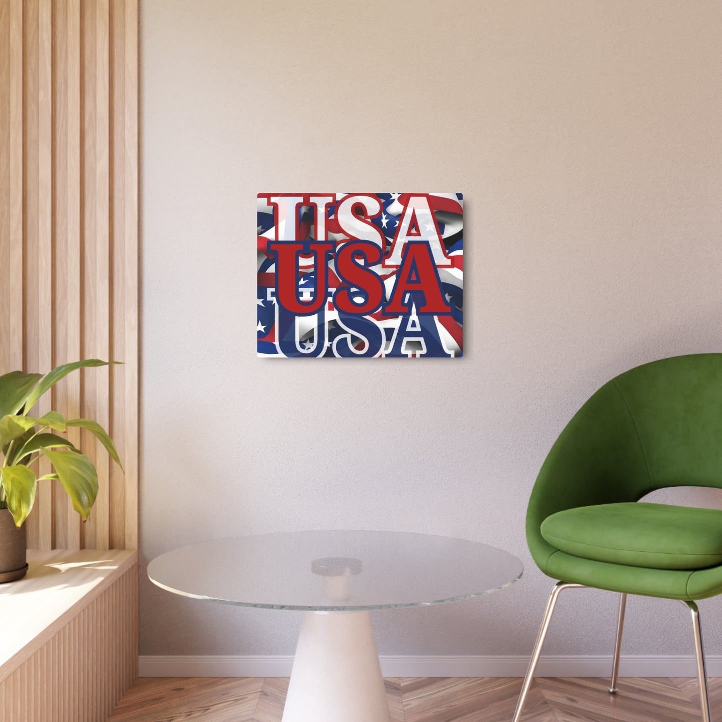 USA! USA! USA Red Center Metal Art Sign by theGreenDragonTavern.shop