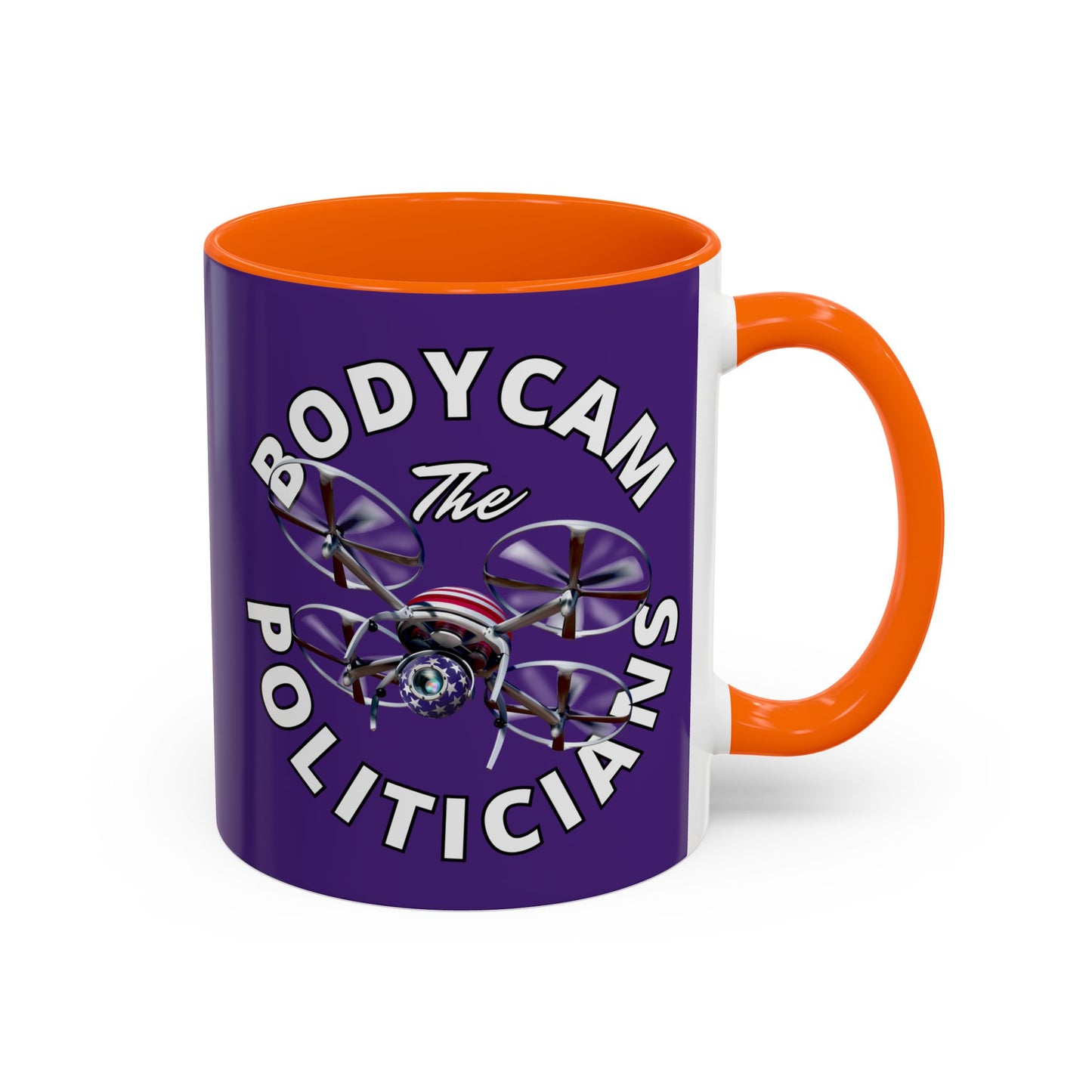 Bodycam the Politicians Drone Dark Purple Accent Mug by theGreenDragonTavern.shop