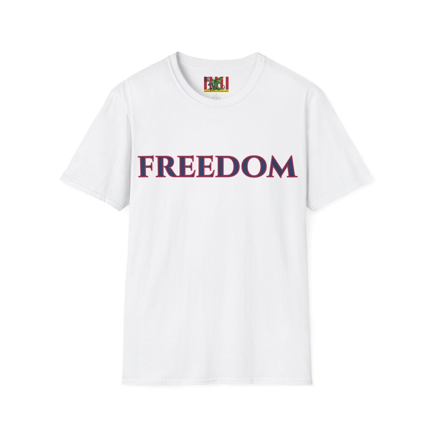 Freedom, Blue font, Light colors Unisex T-Shirt by theGreenDragonTavern.shop