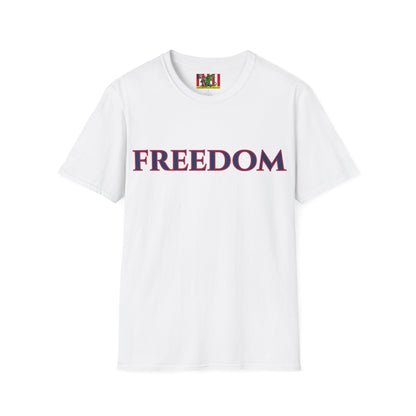 Freedom, Blue font, Light colors Unisex T-Shirt by theGreenDragonTavern.shop
