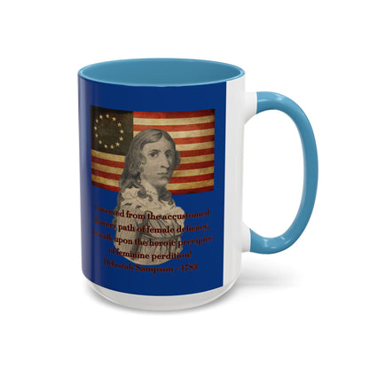Deborah Sampson, America's Mulan Dark Blue Accent Mug by theGreenDragonTavern.shop