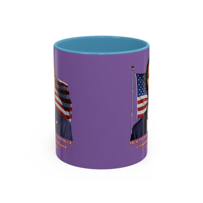 Charlie Kirk, Healthy Debate Light Purple Accent Mug by theGreenDragonTavern.shop