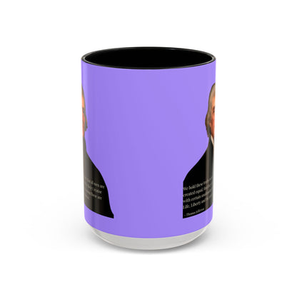 We hold these truths to be self-evident Light Purple Accent Mug by theGreenDragonTavern.shop