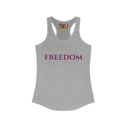 Freedom, Red font Woman's Racerback Tank Top by theGreenDragonTavern.shop