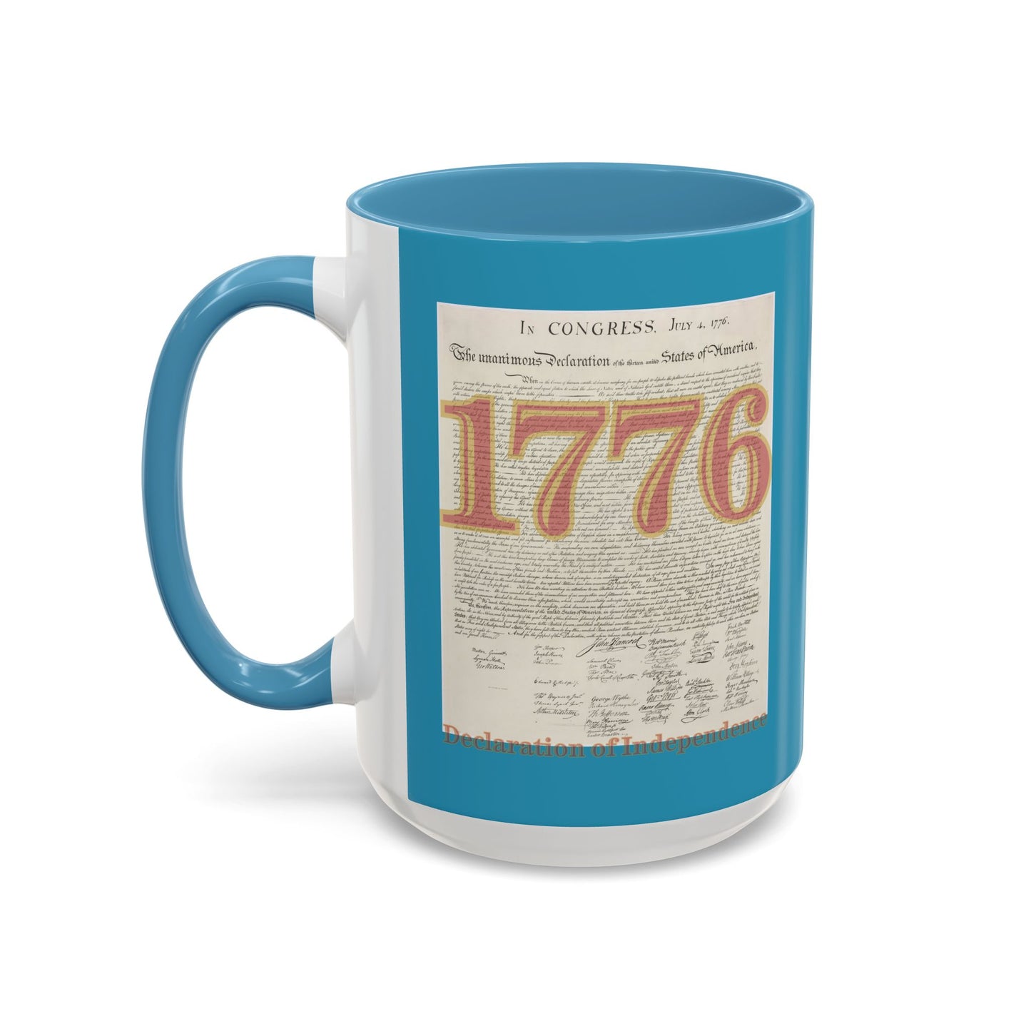 Declaration of Independence Turquoise Accent Mug by theGreenDragonTavern.shop