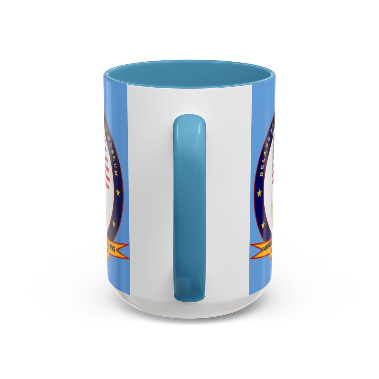 DeLand Naval Air Station Museum Light Blue Accent Mug by theGreenDragonTavern.shop