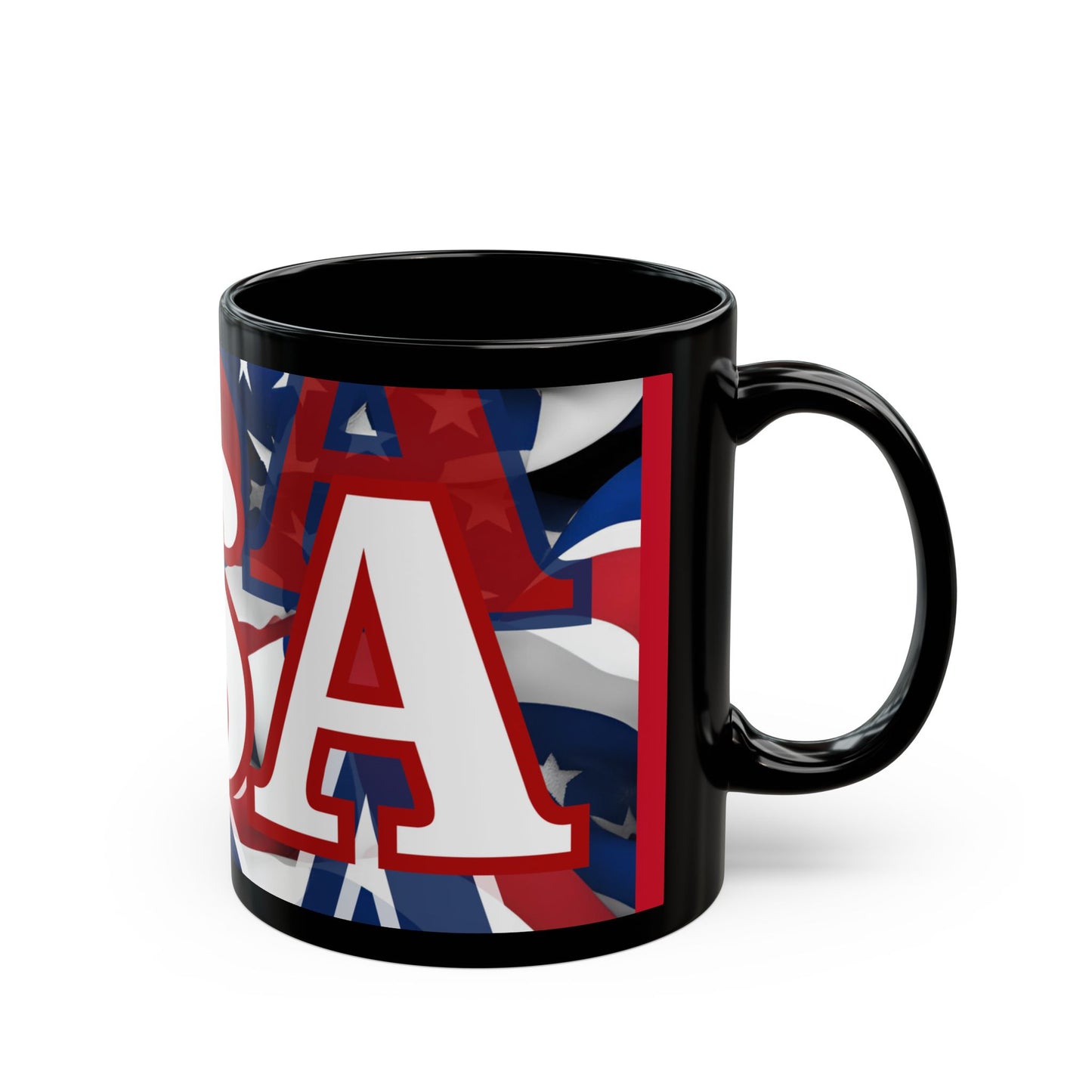 USA! USA! USA White font Patriot Red Mug by theGreenDragonTavern.shop