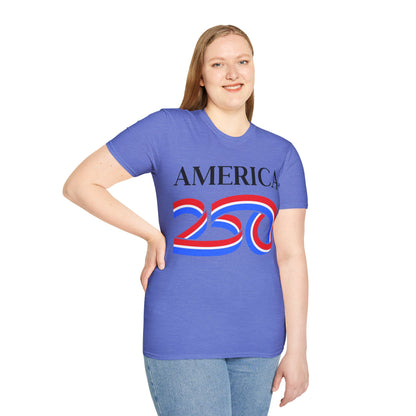 America 250 Black font, Light colors, Unisex T-Shirt by theGreenDragonTavern.shop