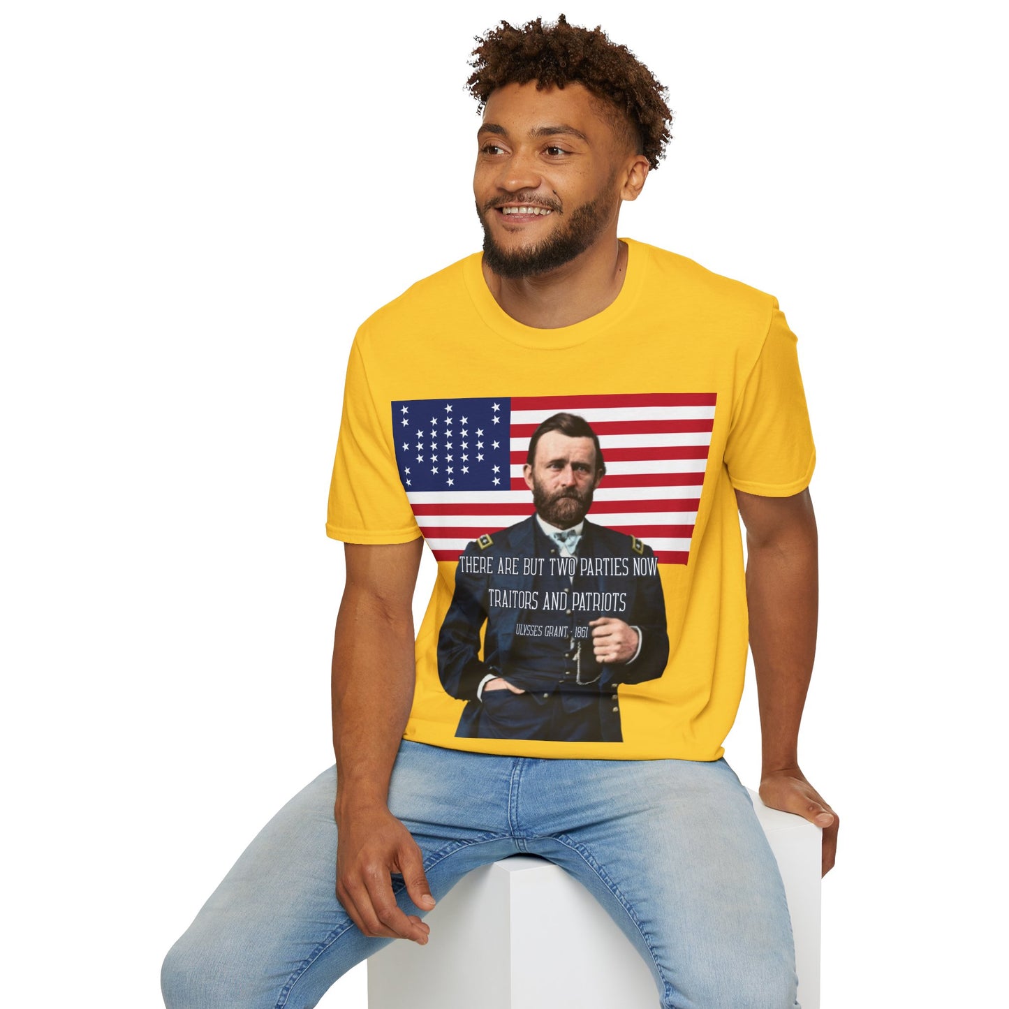 "Traitors and Patriots" Ulysses Grant Light colors Unisex T-Shirt by theGreenDragonTavern.shop