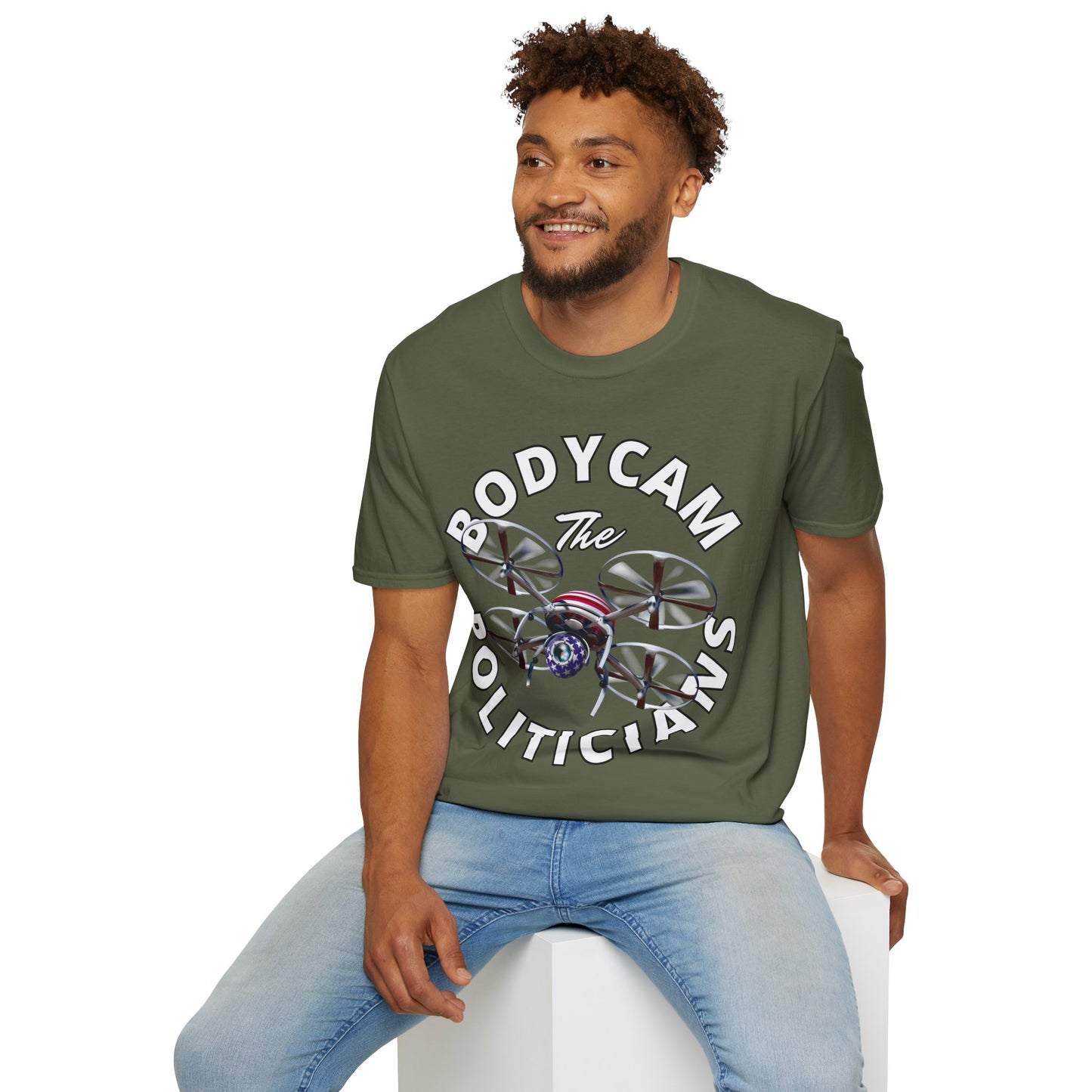 Bodycam the Politicians Drone Dark colors Unisex T-Shirt by theGreenDragonTavern.shop