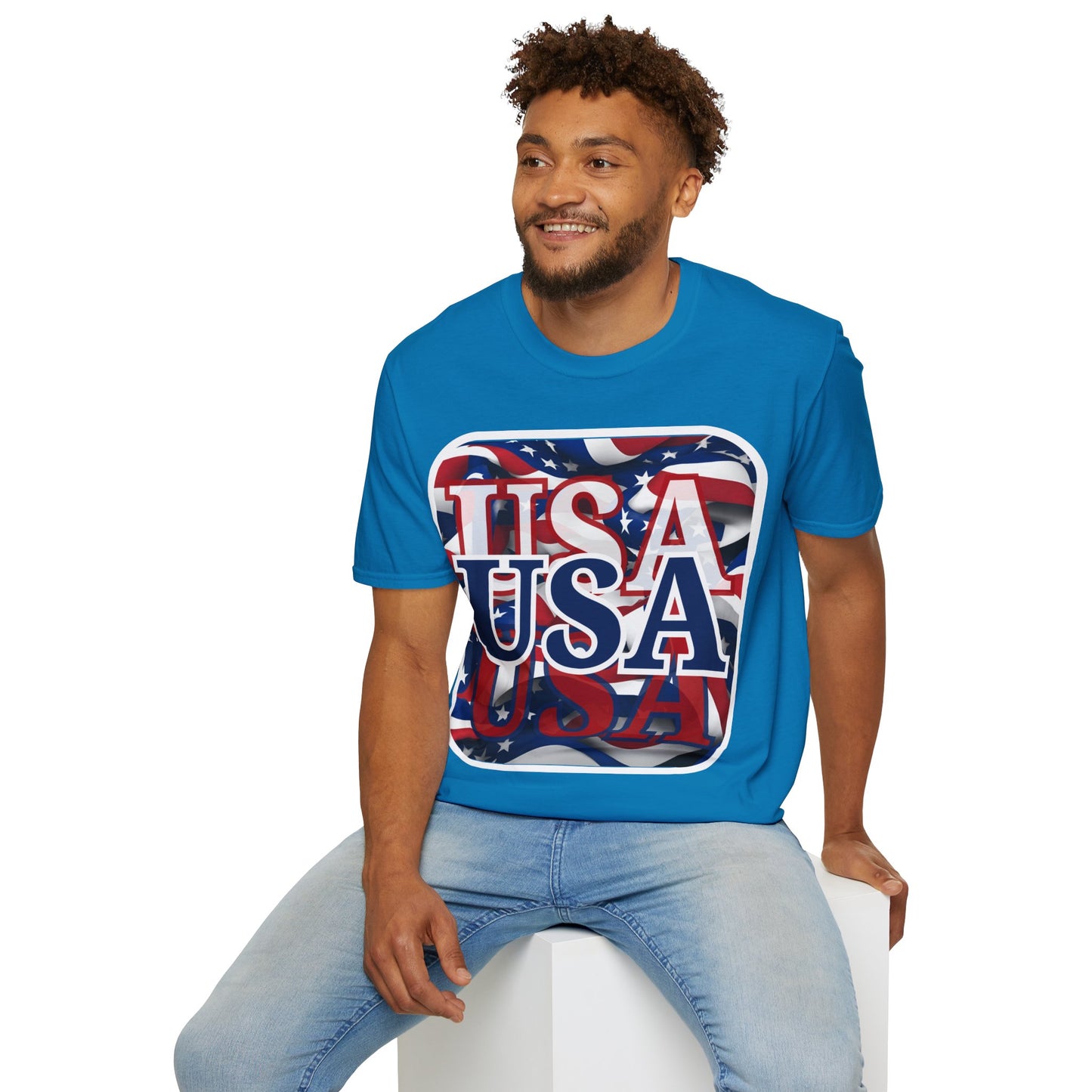Red White and BLUE USA Patriot Dark colors Unisex T-Shirt by theGreenDragonTavern.shop