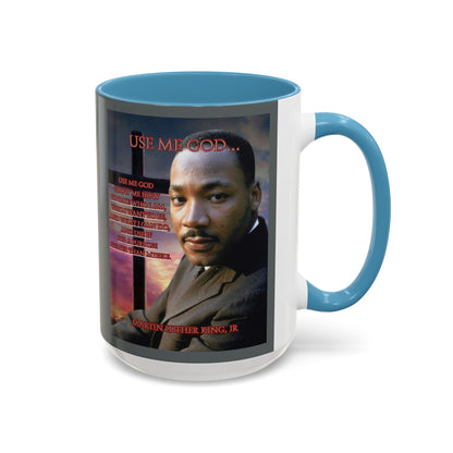 Use Me God, MLK Jr Grey Accent Mug by theGreenDragonTavern.shop