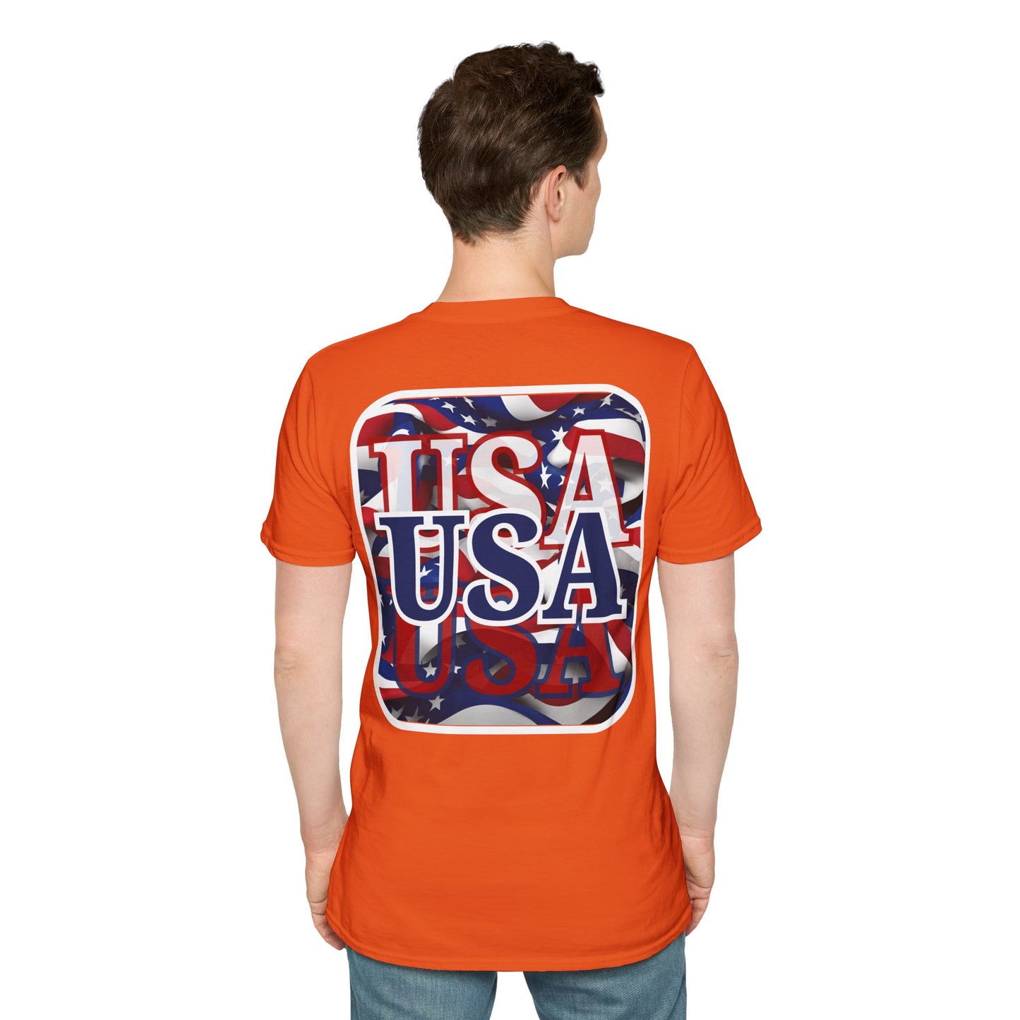 2-sided, Red White and BLUE USA Patriot Light colors Unisex T-Shirt by theGreenDragonTavern.shop