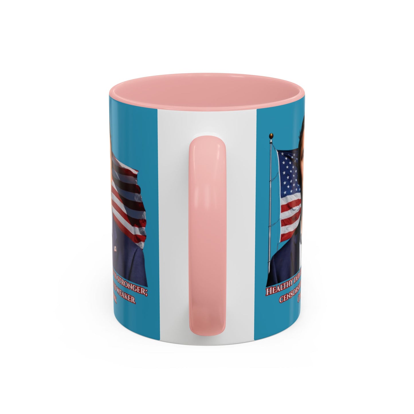 Charlie Kirk, Healthy Debate Turquoise Accent Mug by theGreenDragonTavern.shop
