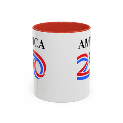 America 250 White Accent Mug by theGreenDragonTavern.shop