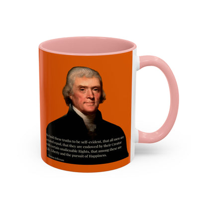 We hold these truths to be self-evident Orange Accent Mug by theGreenDragonTavern.shop