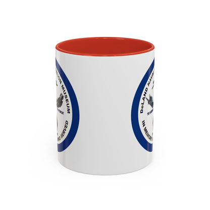 DNASM Student Art Navy Frame White Accent Mug by theGreenDragonTavern.shop