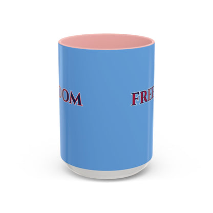 Freedom, Light Blue Accent Mug by theGreenDragonTavern.shop