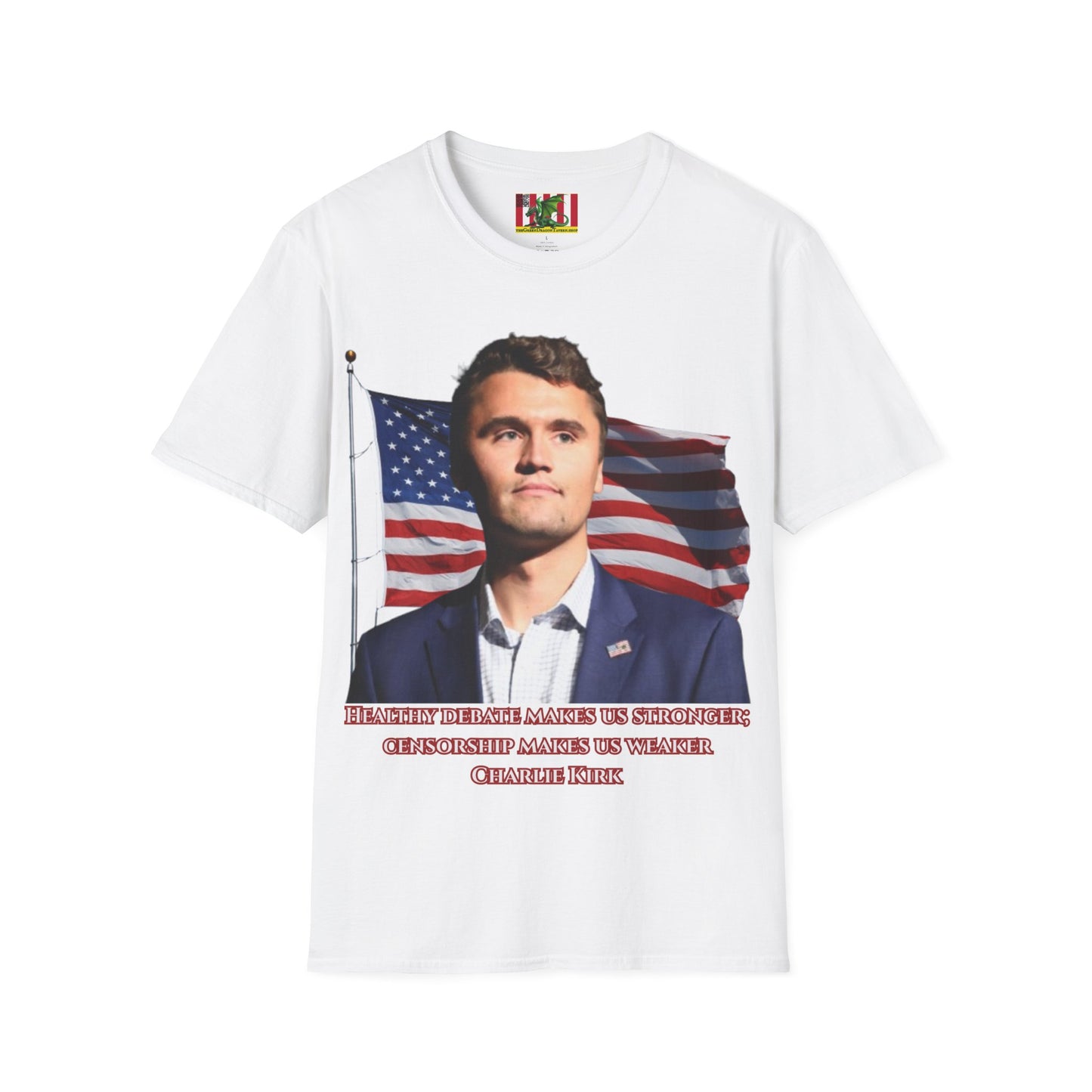 Charlie Kirk, Healthy Debate Light colors Unisex T-Shirt by theGreenDragonTavern.shop