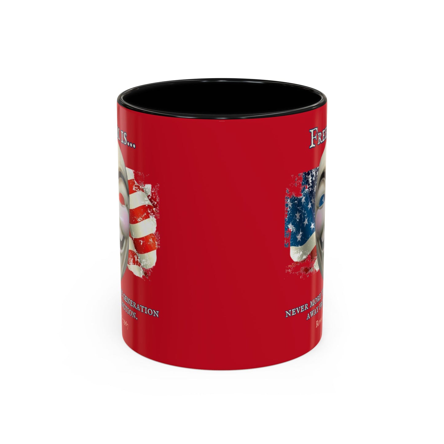 Ronald Reagan Freedom Vendetta Red Accent Mug by theGreenDragonTavern.shop