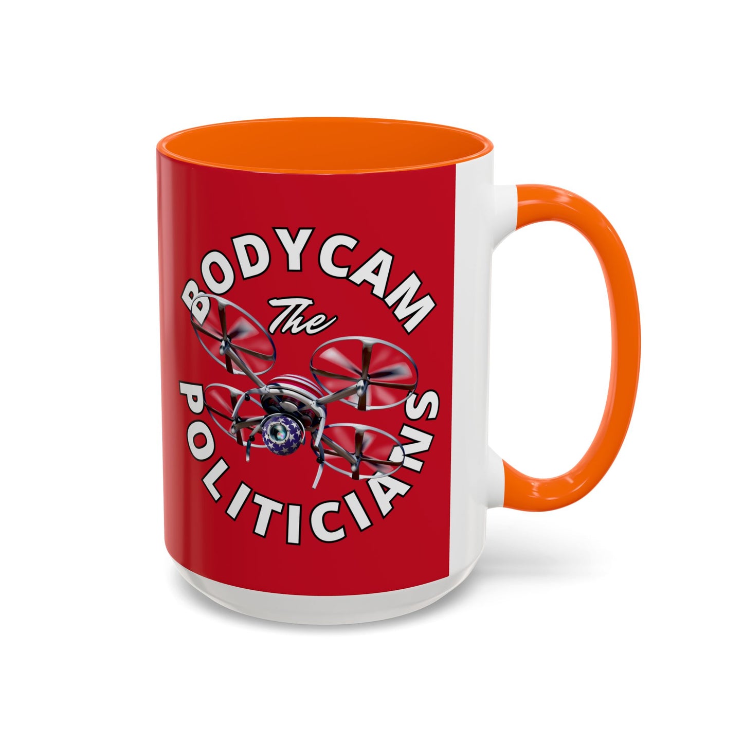 Bodycam the Politicians Drone Red Accent Mug by theGreenDragonTavern.shop