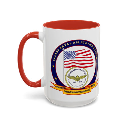 DeLand Naval Air Station Museum White Accent Mug by theGreenDragonTavern.shop