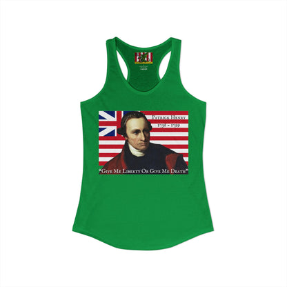 Patrick Henry Women's Racerback Tank Top by theGreenDragonTavern.shop