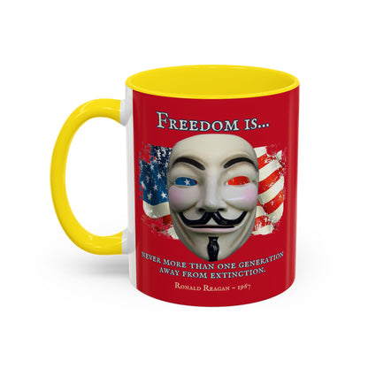 Ronald Reagan Freedom Vendetta Red Accent Mug by theGreenDragonTavern.shop