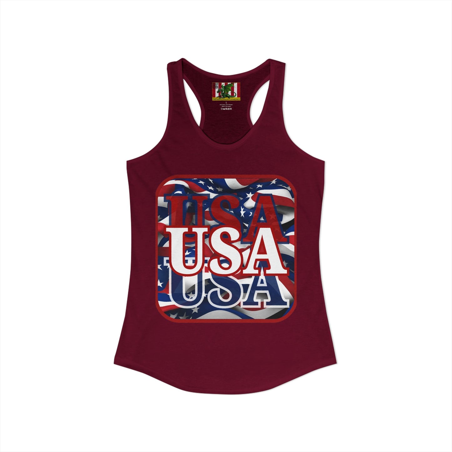 Red WHITE and Blue USA Patriot Women's Racerback Tank Top by theGreenDragonTavern.shop