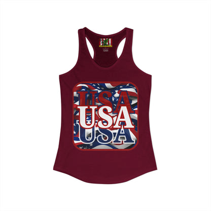 Red WHITE and Blue USA Patriot Women's Racerback Tank Top by theGreenDragonTavern.shop