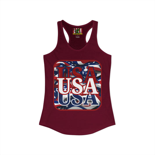 Red WHITE and Blue USA Patriot Women's Racerback Tank Top by theGreenDragonTavern.shop